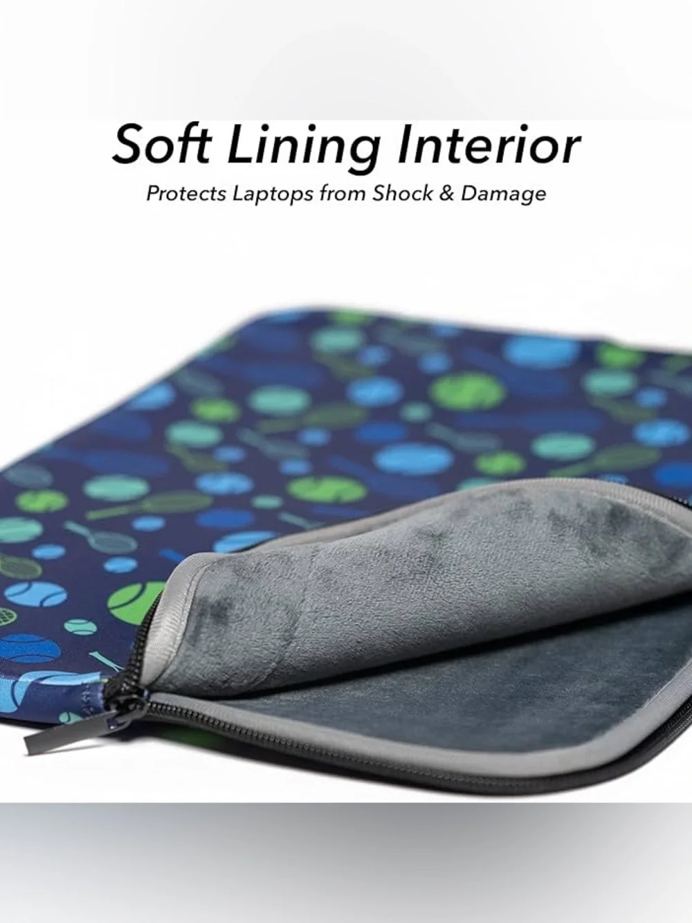 Tennis Pattern Laptop Sleeve Case for 13-15 In Comp. with Tablet,notebook NEW